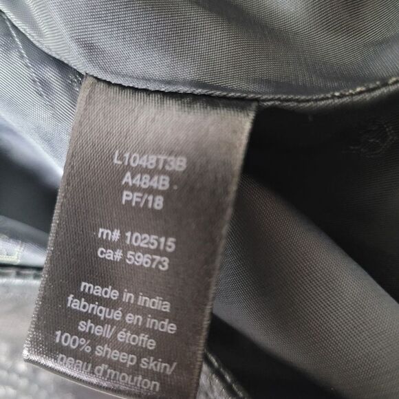 John Varvatos USA Stars Men's Jacket Size L  Black Sheep Skin Washed Leather - Picture 14 of 15